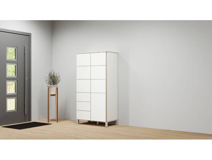 Highboard nach Maß Premium Dekore Weiß Multiplex Kante