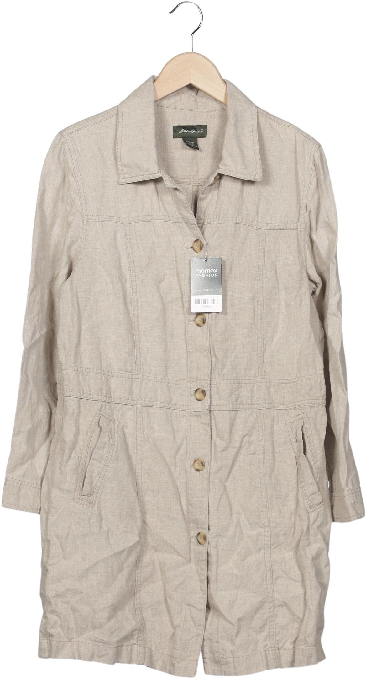 Eddie Bauer Damen Mantel, Beige, Gr. L, Leinen - Second Hand