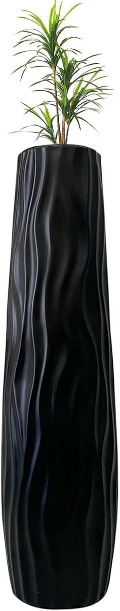 Grote decoratieve vaas Zwart Hoogte: 58 cm