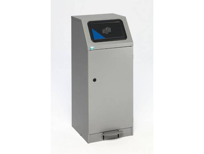 PROREGAL® Mülleimer Selbstlöschender Wertstoffsammler Fußpedale 78L 100,5x40,5x47,5cm Grau