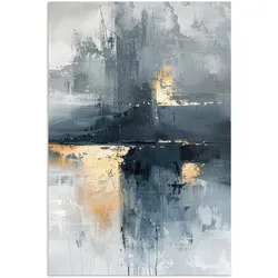 POSTER Kunst - Grau - Gold - Abstrakt Wanddeko 40x60 cm
