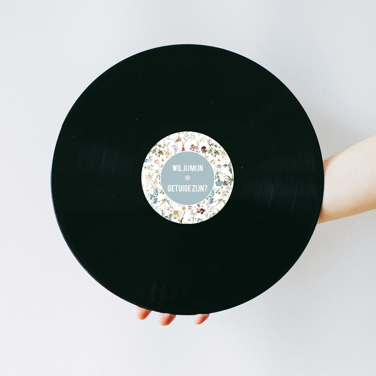 Vinylplaat Wildflowers Design - Muziek cadeau met tekst Wil jij mijn getuige zijn