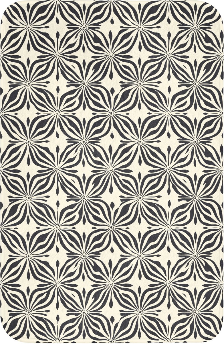 Antislip WC mat met grafisch patroon in zwart, 40 x 60 cm