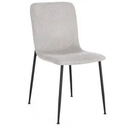 Esszimmerstuhl Rinas 4er-Set aus Stoff, modernes Design, hellgrau, gepolstert für mehr Komfort