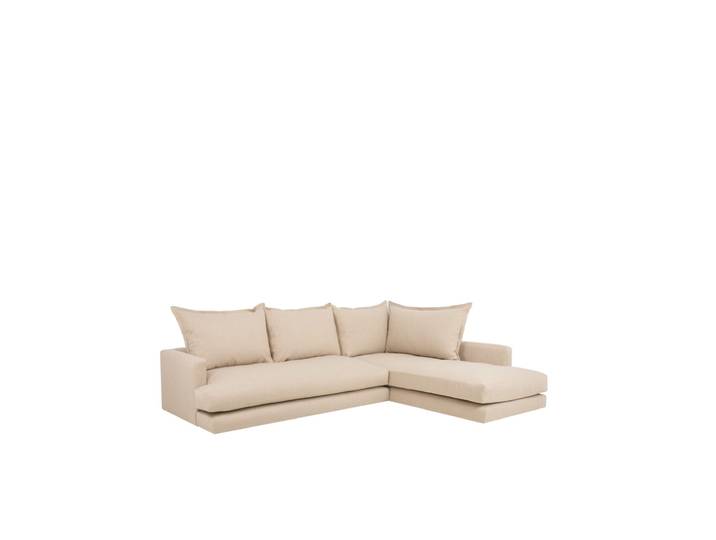 Canapé chaise longue droit beige 275x190 cm