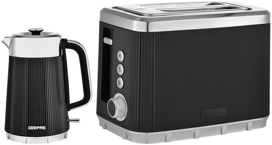 GEEPAS Arcus 1.7L Electric Kettle & 2 Slice Toaster Kitchen Combo Set   3000W Rapid Boil Cordless Jug Kettle   Auto Shut-Off 360°   930W Bread Toaster White 2 - Slice