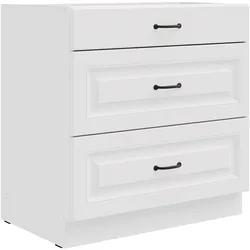 Küchen Unterschrank 80 cm Stilo Weiß Vollauszug Soft-Close Küche Küchenzeile