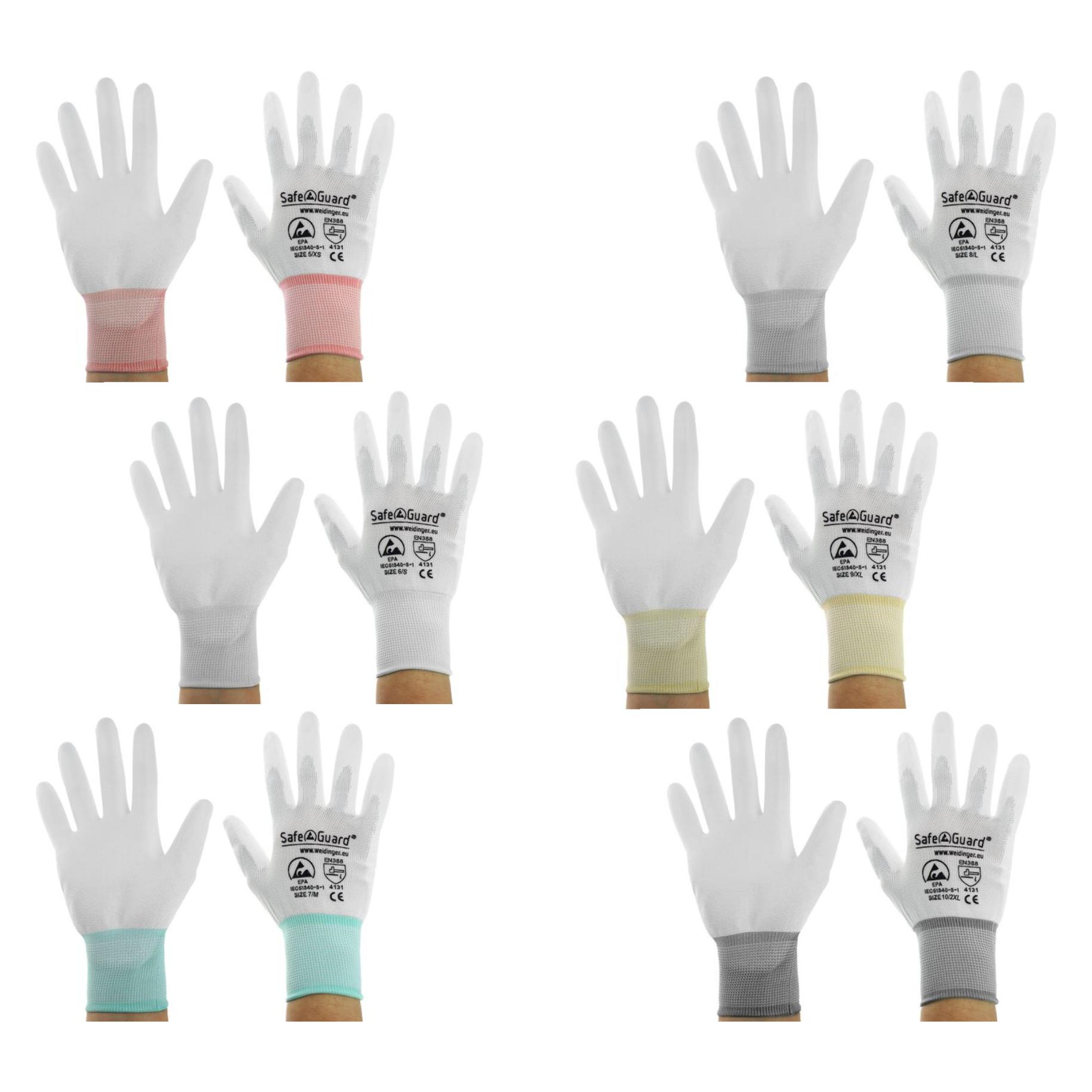 Top Swede ESD-Handschuh, beschichtete Handflächen (weiss) Grösse M: weiss/türkis (M) (SG-HS-WE-NY-L-SG-WHITE-JNW-302-M)