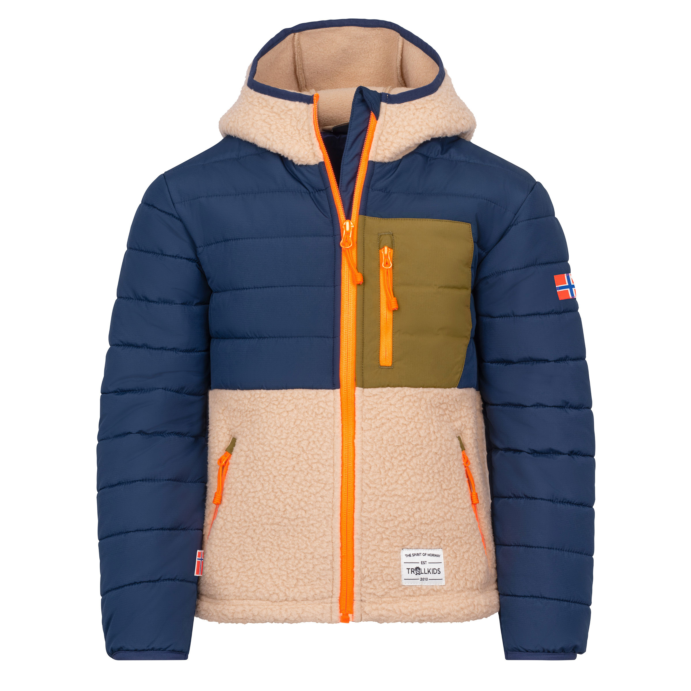 Trollkids Romsdalen Kinder Isolationsjacke cashew-navy Größe 116 Lifestyle Elastisch