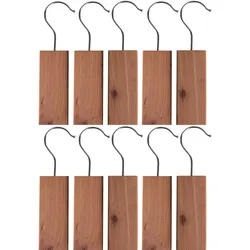 Natürlicher Mottenschutz mit Zedernholz im 10er-Set: Effektive Zedernholz-Blöcke mit Haken zum Schutz für Kleidung und Lebensmittel in Schränken und Schubladen