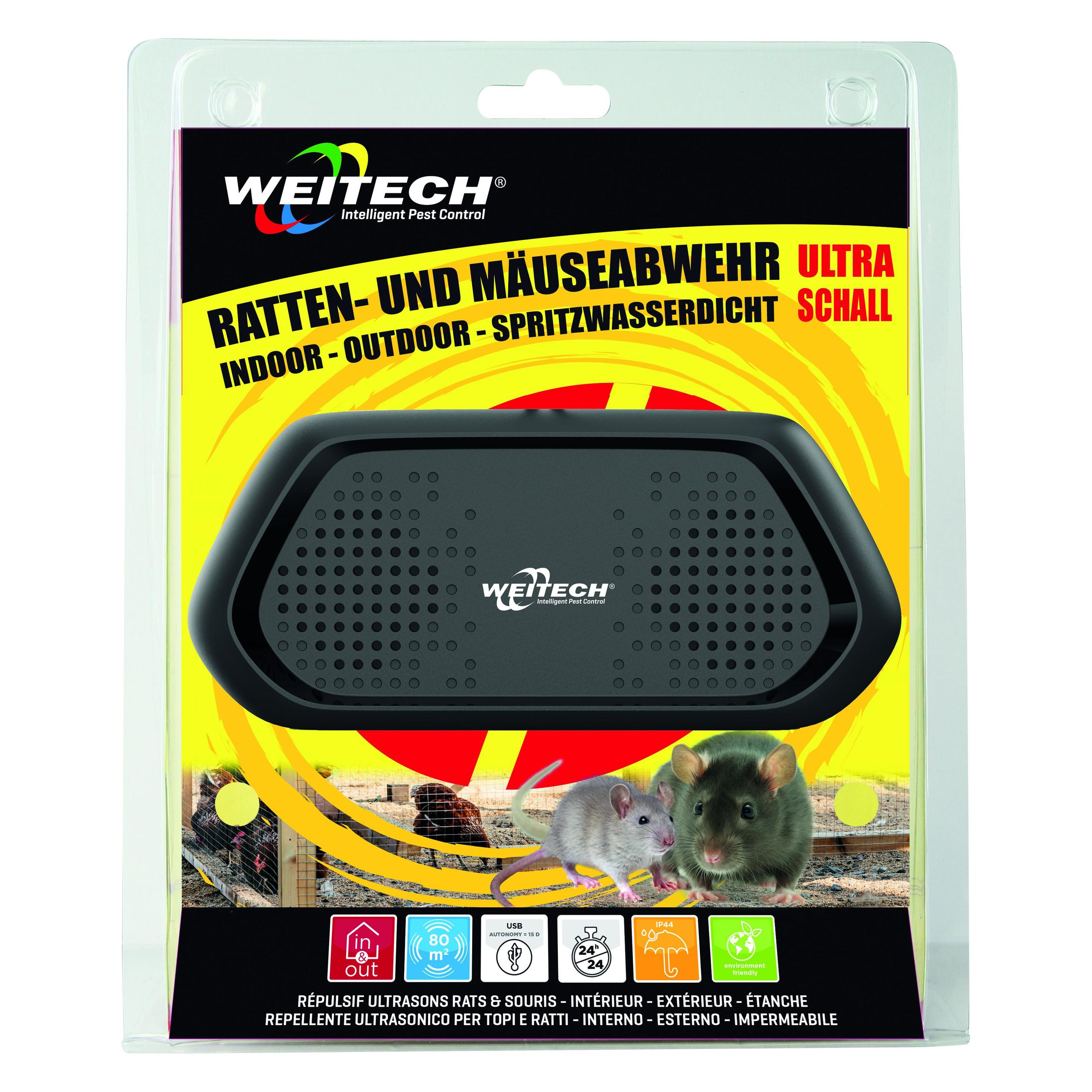 Weitech Ultrasonic Rats & Mice Repeller (Indoor - Outdoor - Waterproof) (WK0344)