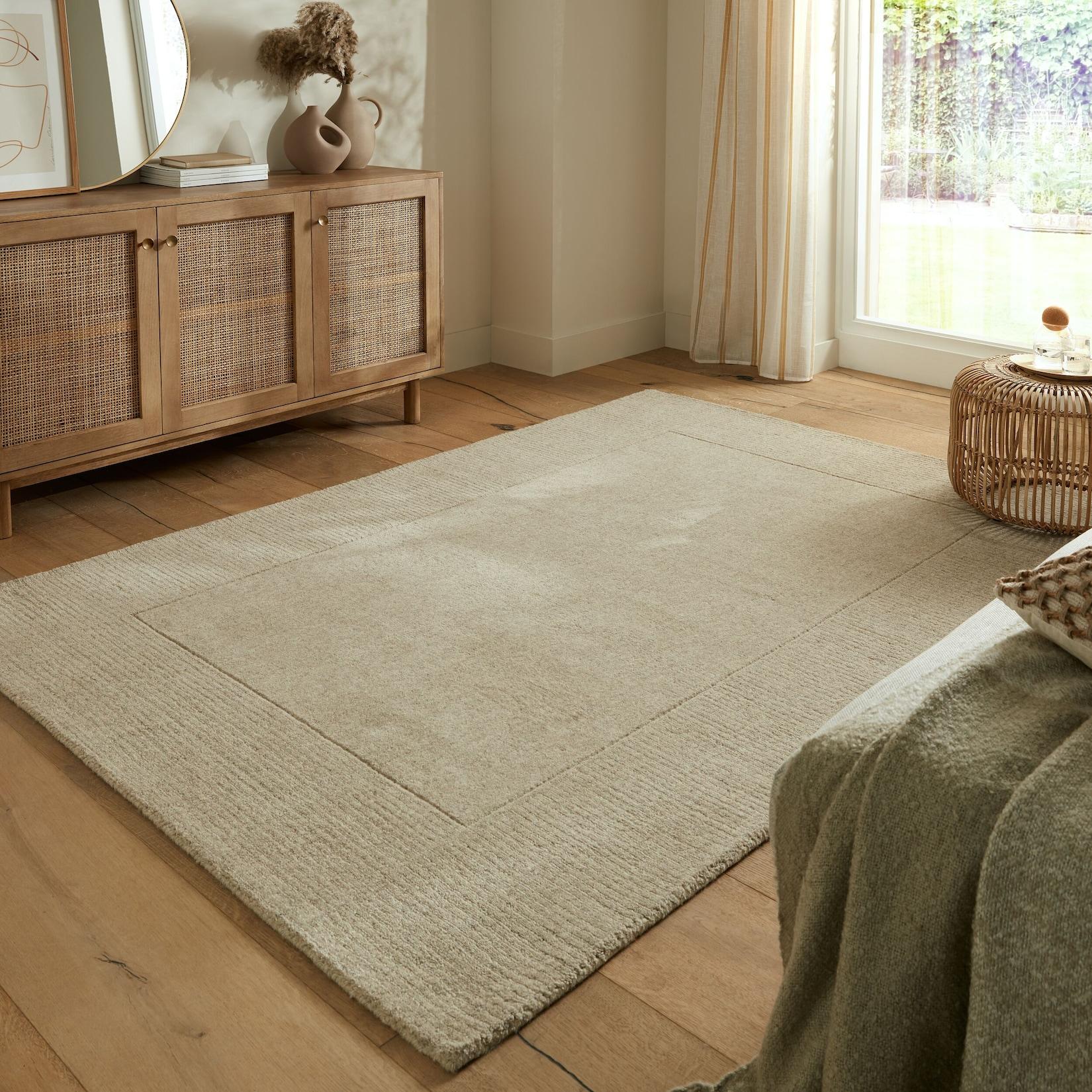 Wollteppich Kurzflor Natur 160 x 230 cm - MOLE Kadima Design