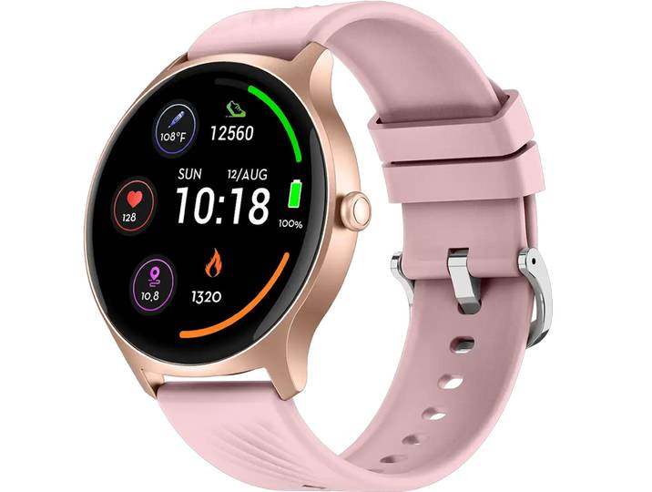 Fitnessuhr mit Sporttracking & Anruffunktion, rosa