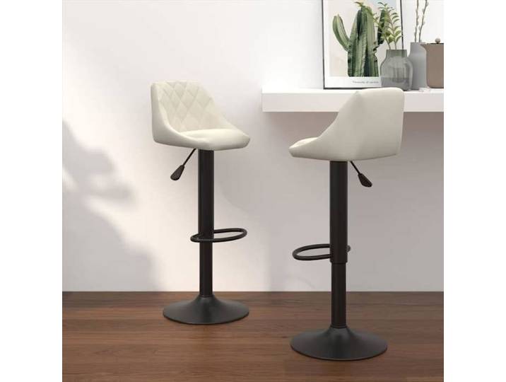Tabourets cuisine - Chaises de bar - lot de 2 - crème velours @3
