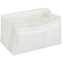 Relaxdays Taschenorganizer Handtasche, Filz, viele Fächer, entnehmbarer Trenner, Handtaschenorganisator, Größe M, weiß