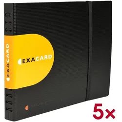 EXACOMPTA 5x Visitenkartenbuch »Exactive Exacard« Fassungsvermögen 240 Visitenkarten schwarz, 25x20 cm