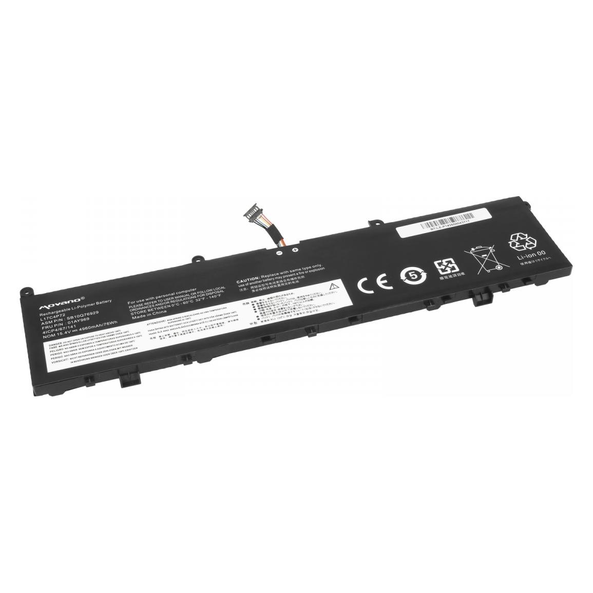 Movano Akku L17C4P72 L17M4P72 Lenovo ThinkPad P1 X1 (4960 mAh) (BT/LE-P1)