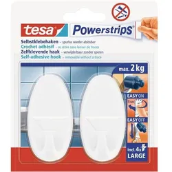 tesa Klebehaken Powerstrips Large Weiß Kunststoff 2 Stück