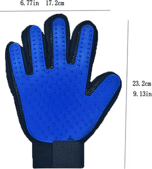 Inspire Curations FurEase Silicone Pet Grooming Gloves blue