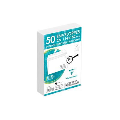 Clairefontaine 500x Umschläge haftklebend 114x162mm/C6, 80g - Weiß 5936C