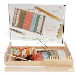 Rex London Holz-Webstuhl-Set, Handarbeitsset, Mehrfarbig