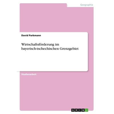 Wirtschaftsförderung im bayerisch-tschechischen Grenzgebiet, Taschenbuch von David Parkmann, GRIN, 978-3-638-75016-5