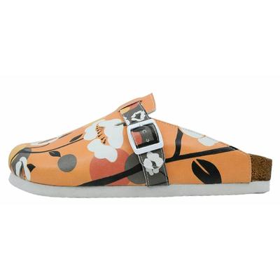 Hausschuh DOGO "Comfie Pantoletten Hausschuhe Retrograde Damen Sandalen", Damen, Gr. 40, Normalschaft, orange, Lederimitat, Schuhe Hausschuh, Handgefertigt