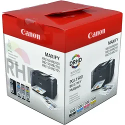 4 Canon Tinten 9218B006 PGI-1500 Multipack KCMY