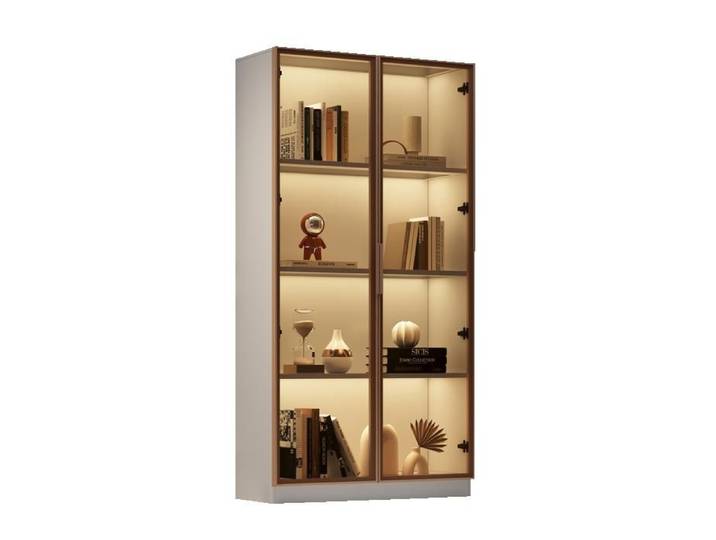 Vitrine LED en verre 80 x 40 x 160 cm blanche