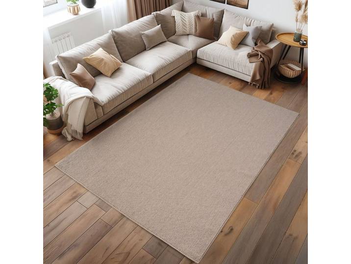 Homebyhome Tapis 200x290 cm Beige Uni Grand Tapis pour Salon Salle à Manger Chambre