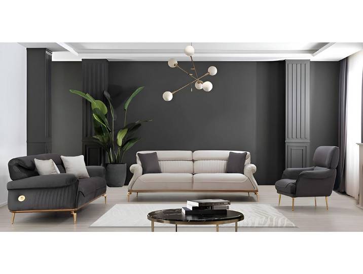 JVmoebel Sofa Zwei Sofas und ein Sessel – Hochwertige Möbel für modernes Wohnen, 3 Teile