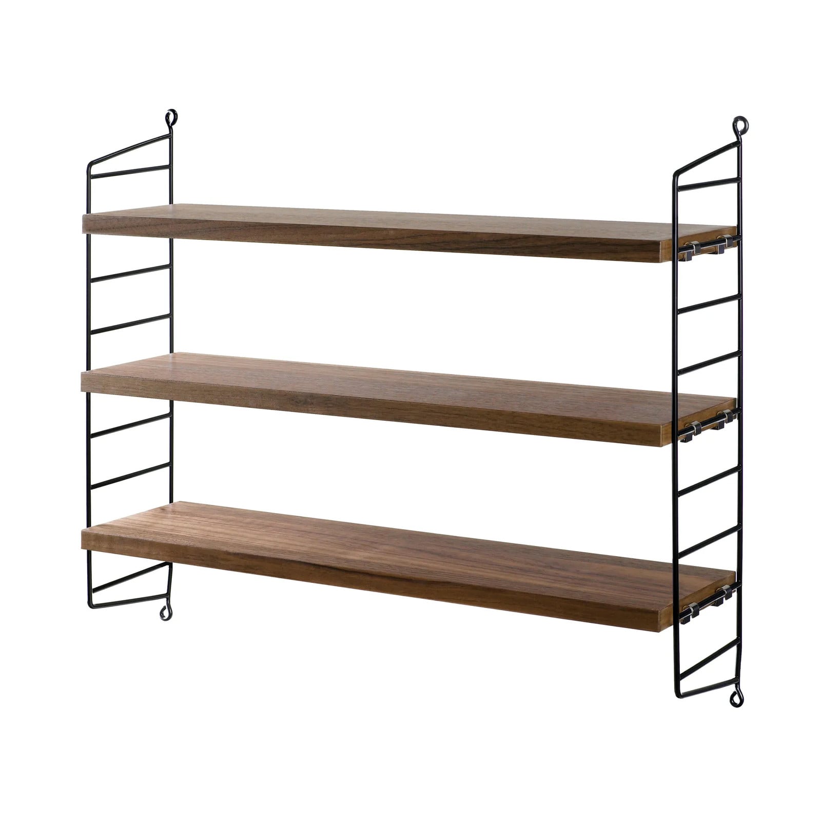 String Pocket boekenplank walnoot-zwart
