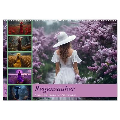 Regenzauber - Frauen im Wandel der Jahreszeiten (Wandkalender 2027 DIN A2 quer), CALVENDO Monatskalender