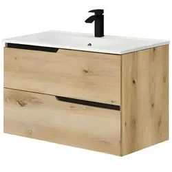 Waschbeckenunterschrank Winter Dekor Braun Eiche