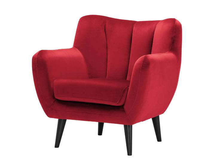 Fauteuil Polva I Rouge/Rouge Velours Ravi 84 x 82 x 81cm