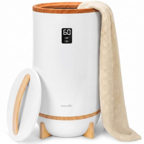 SereneLife Elektrische Handdoekwarmer met Geurfunctie en Automatische Uitschakeling - Bamboe