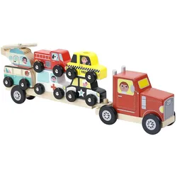 Vilac Lastwagen mit Stapelfahrzeugen