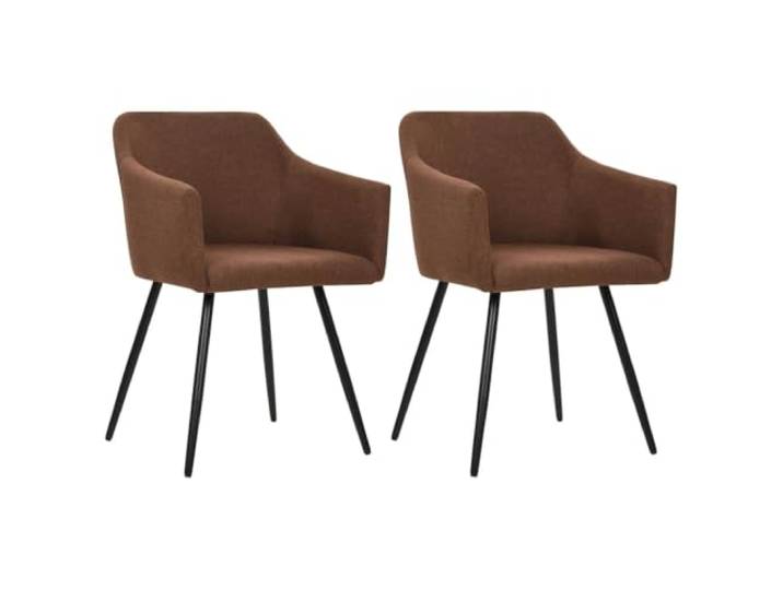 HMDNGOUT Esszimmerstühle 2 STK. Braun Stoff Metallgestell, ergonomisch geschwungen, dicke Polsterung, max. 110 kg pro Sitzplatz