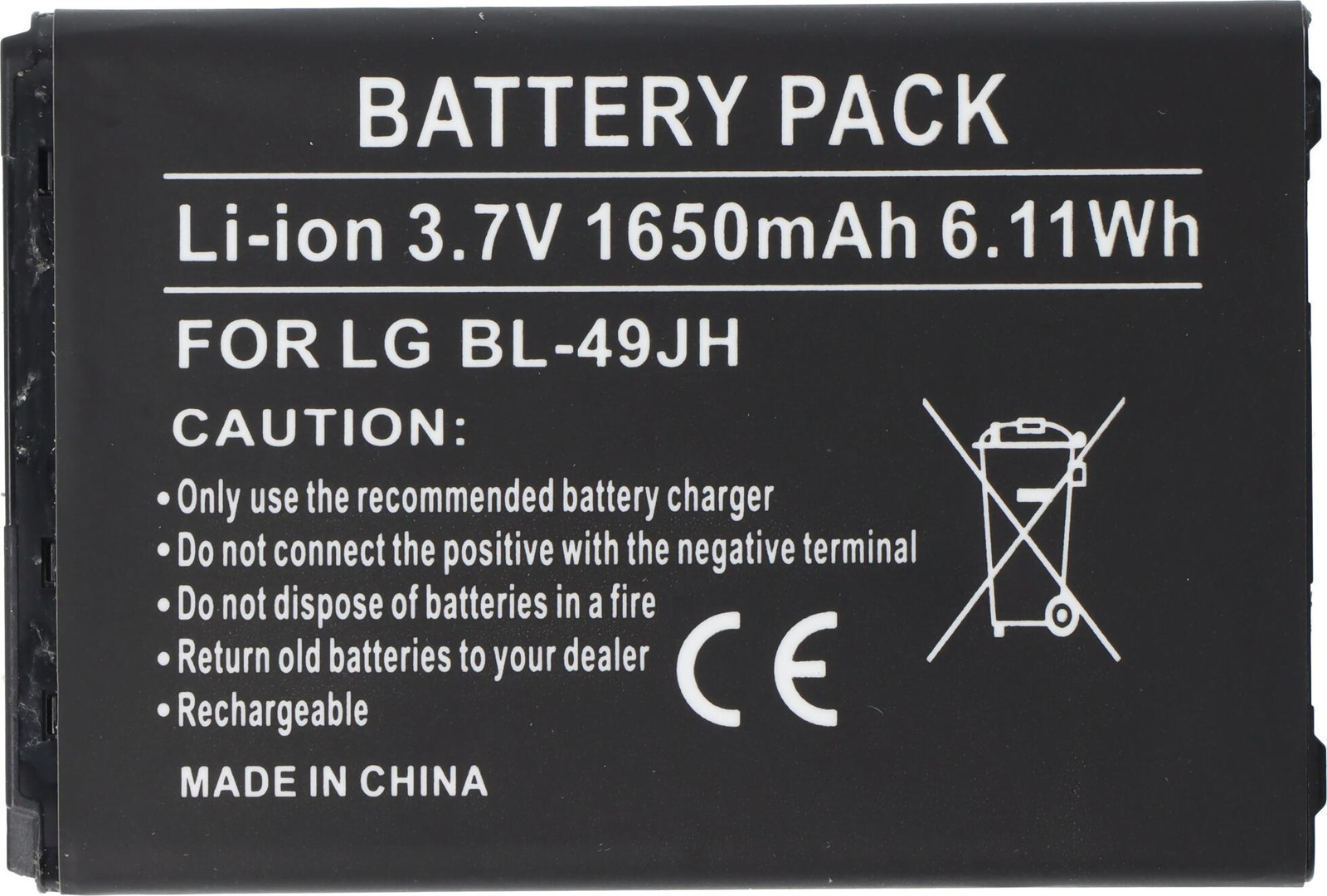 AccuCell Accu voor LG BL-49JH, geschikt voor model K4 Dual SIM LTE, EAC63138801
