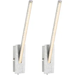 2er Set LED Wand Lampen Schlaf Gäste Zimmer Kristall Strahler Stab Leuchten