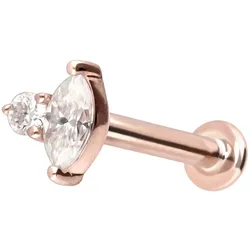 14 Karat Gold Labret mit Innengewinde MOISSANIT-DESIGN