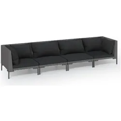vidaXL, Gartenlounge, Ludovico (2x Eckteil + 2x Mittelteil)