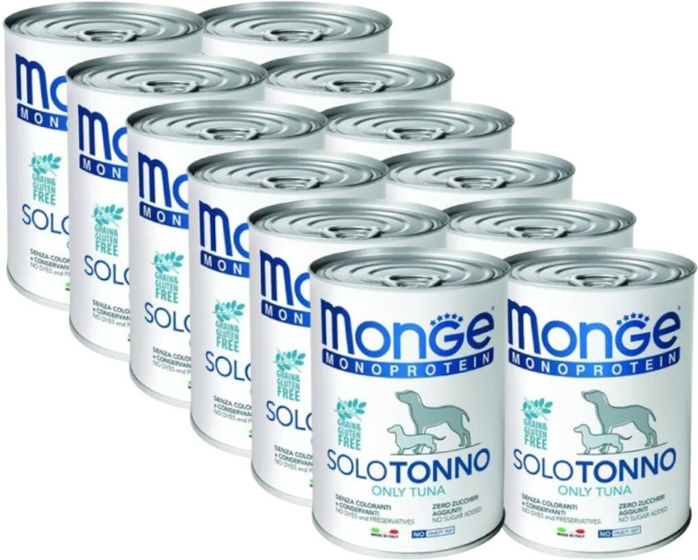 Kit Risparmio 12x400G Monge Monoprotein Dog TONNO