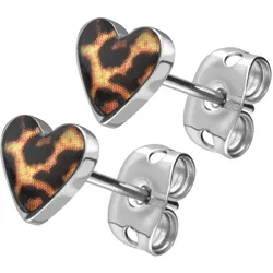 Titan Ohrstecker LEOPARDENHERZ