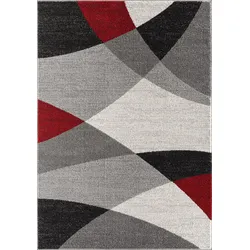 TEPPICH Niederflor Abstrakt THUR Polypropylen Grau 80 x 140 cm
