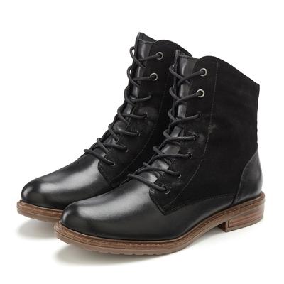 Stiefelette LASCANA "Boots, Lederschuhe", Damen, Gr. 41, Schafsleder, schwarz, Obermaterial: 100% Rindsleder. Decksohle: 100% Schafsleder. Futter: 100% Schafsleder. Laufsohle: 100% Synthetik, unifarben, Basic, Schuhe Stiefelette, aus Leder