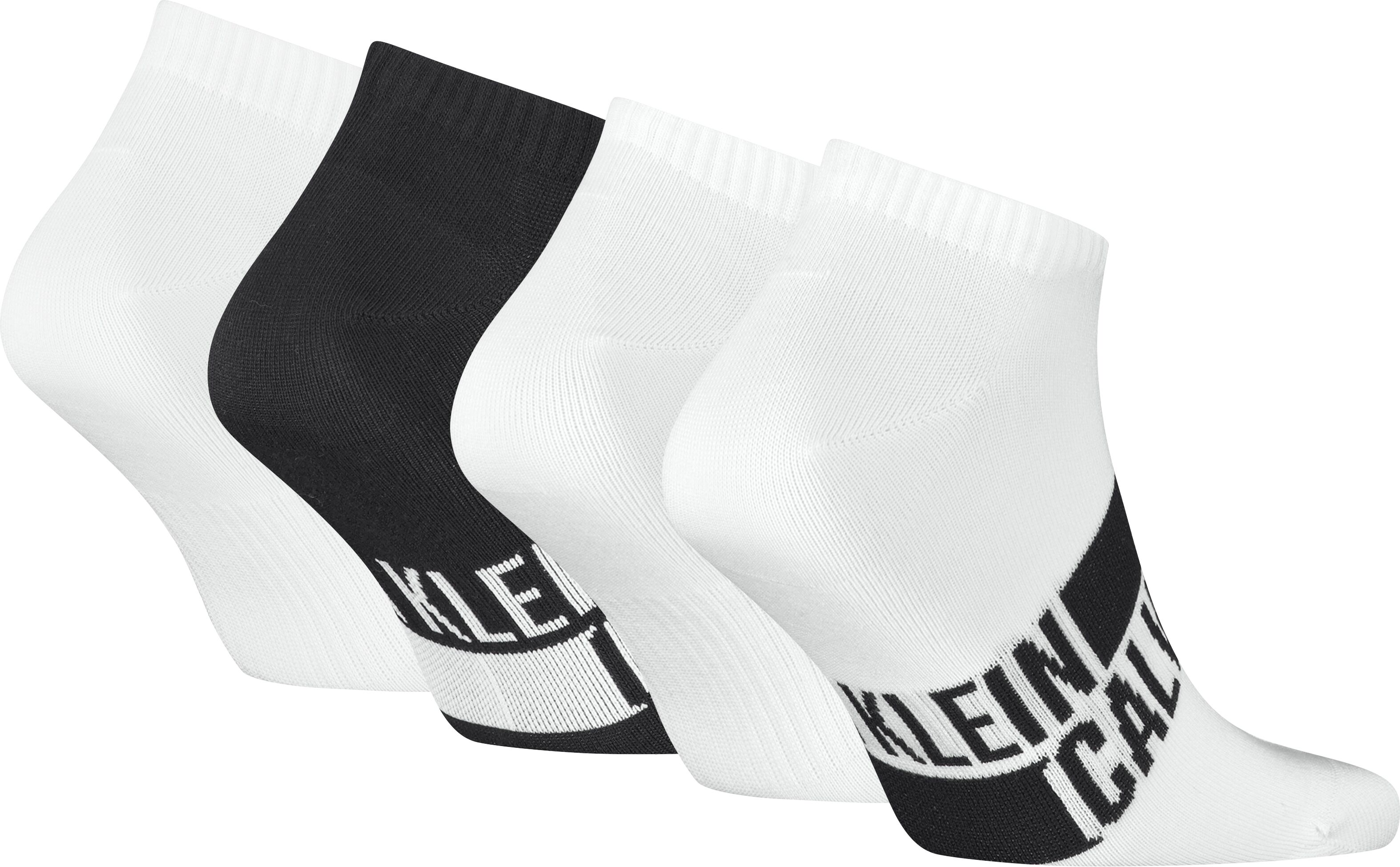 Sneakersocken CALVIN KLEIN, Herren, schwarz-weiss (weiß, schwarz), Obermaterial: 63% Baumwolle, 34% Polyamid, 3% Elasthan, Socken Sneakersocken weiß, schwarz Einheitsgröße
