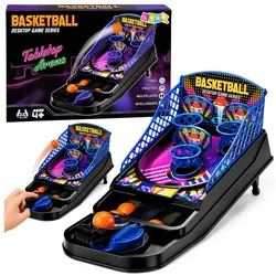 Mini-Tischbasketball-Arcade-Spiel mit 3 Körben und Werfer