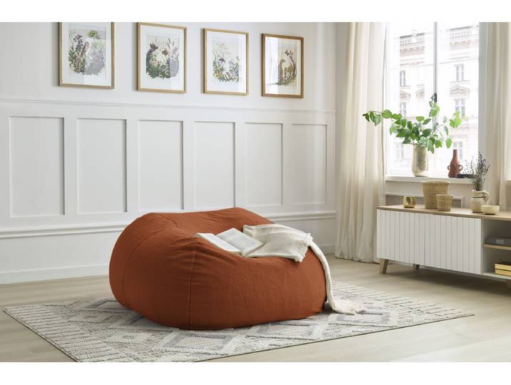 Pouf ultra moelleux MERIBEL tissu imitation fourrure