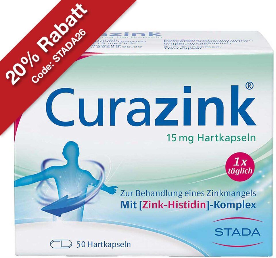 Curazink 15 mg Hartkapseln gegen Zinkmangel